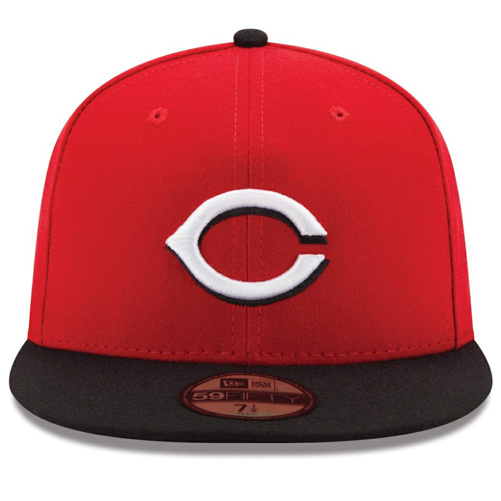 Cincinnati Reds New Era Road Authentic Collection On-Field 59FIFTY Fitted Hat - Red/Black - New Era Online