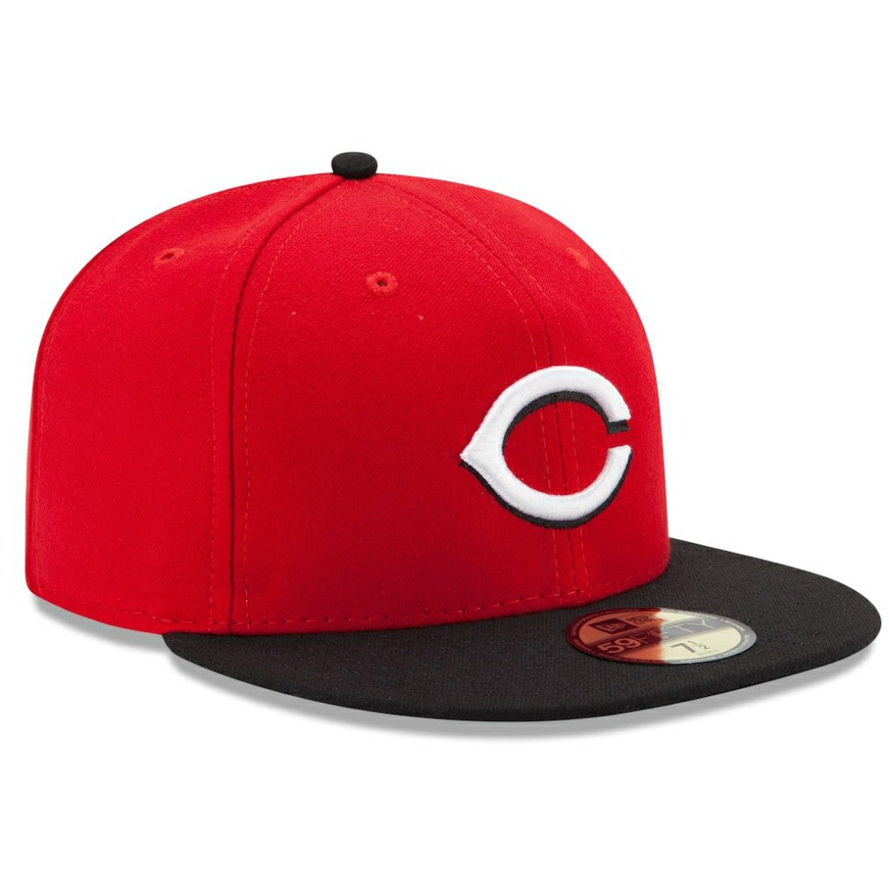 Cincinnati Reds New Era Road Authentic Collection On-Field 59FIFTY Fitted Hat - Red/Black - New Era Online