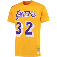 Magic Johnson Los Angeles Lakers Hardwood Classics Retro Name & Number T-Shirt Gold | Mitchell & Ness online