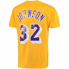 Magic Johnson Los Angeles Lakers Hardwood Classics Retro Name & Number T-Shirt Gold | Mitchell & Ness online