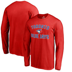 Toronto Blue Jays Wordmark Long Sleeve T-Shirt - Red - MLB Sale