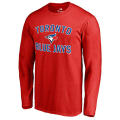 Toronto Blue Jays Wordmark Long Sleeve T-Shirt - Red - MLB Sale