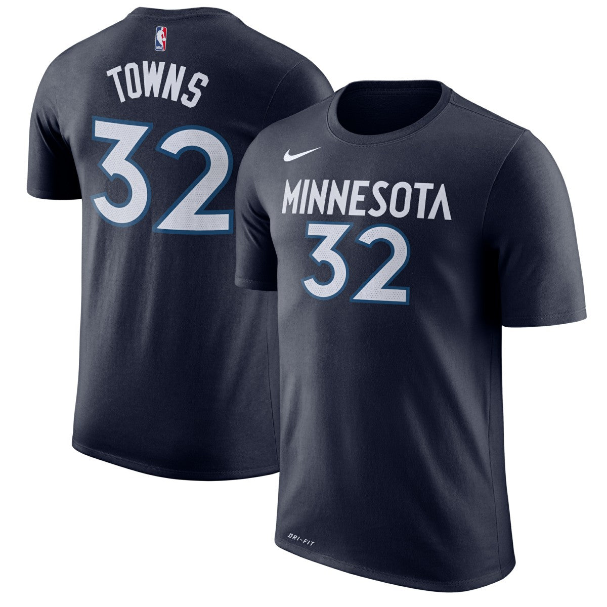 Karl-Anthony Towns Minnesota Timberwolves Name & Number Performance T-Shirt Blue | Nike Lifestyle