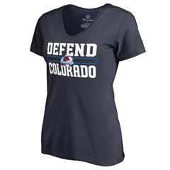 Colorado Avalanche Women's Hometown Collection Defend V-Neck T-Shirt - Navy - NHL 2716612