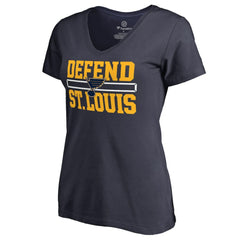 St. Louis Blues Women's Hometown Collection Defend V-Neck T-Shirt - Navy - NHL 2716625