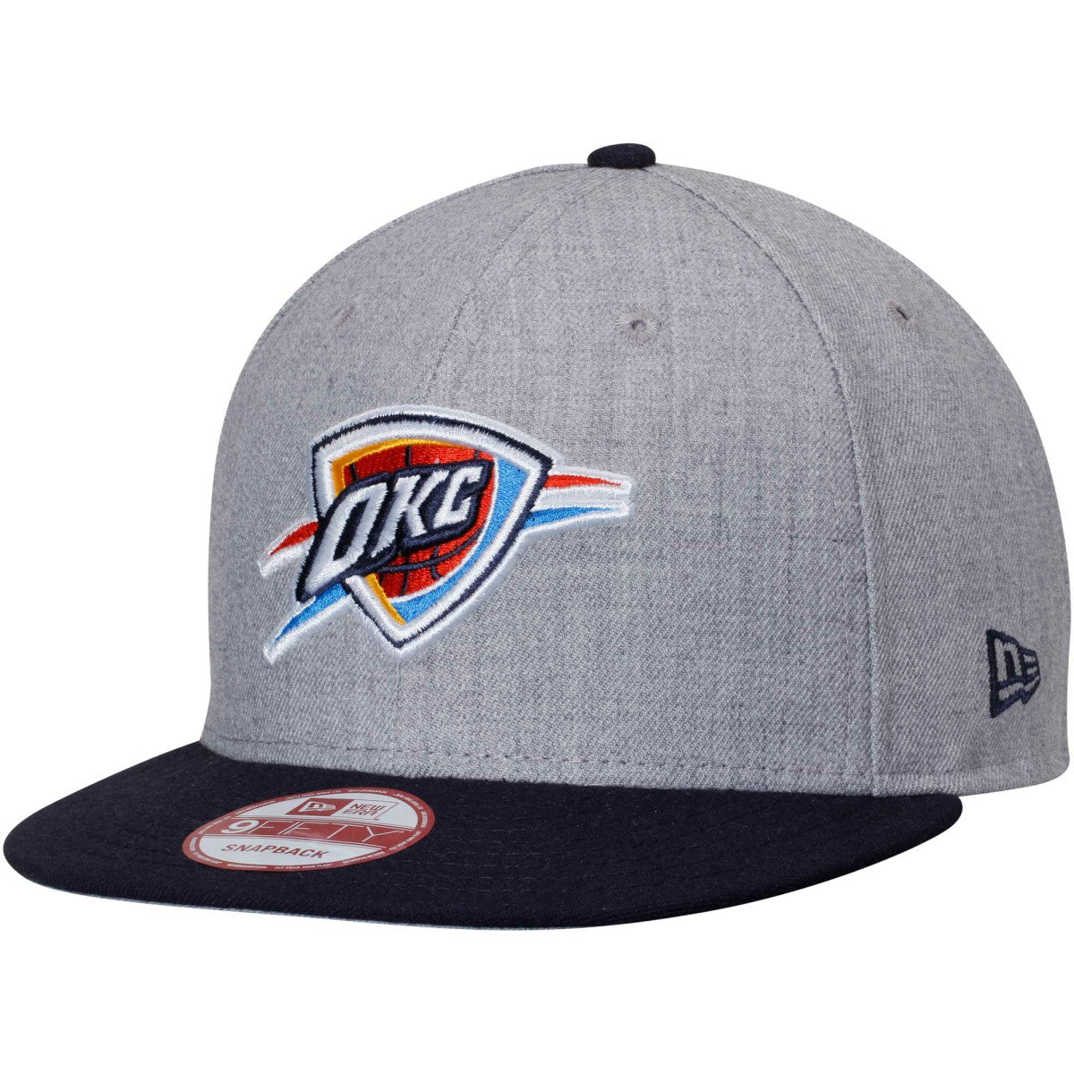 Oklahoma City Thunder Two-Tone 9FIFTY Snapback Adjustable Hat Heathered Gray/Navy | New Era for sale
