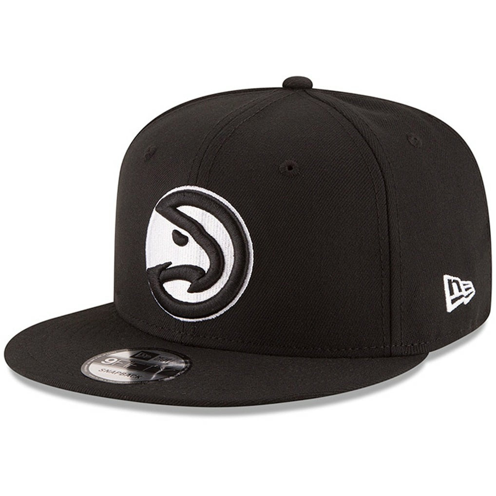 Atlanta Hawks Black & White Logo 9FIFTY Adjustable Snapback Hat Black | New Era Lifestyle