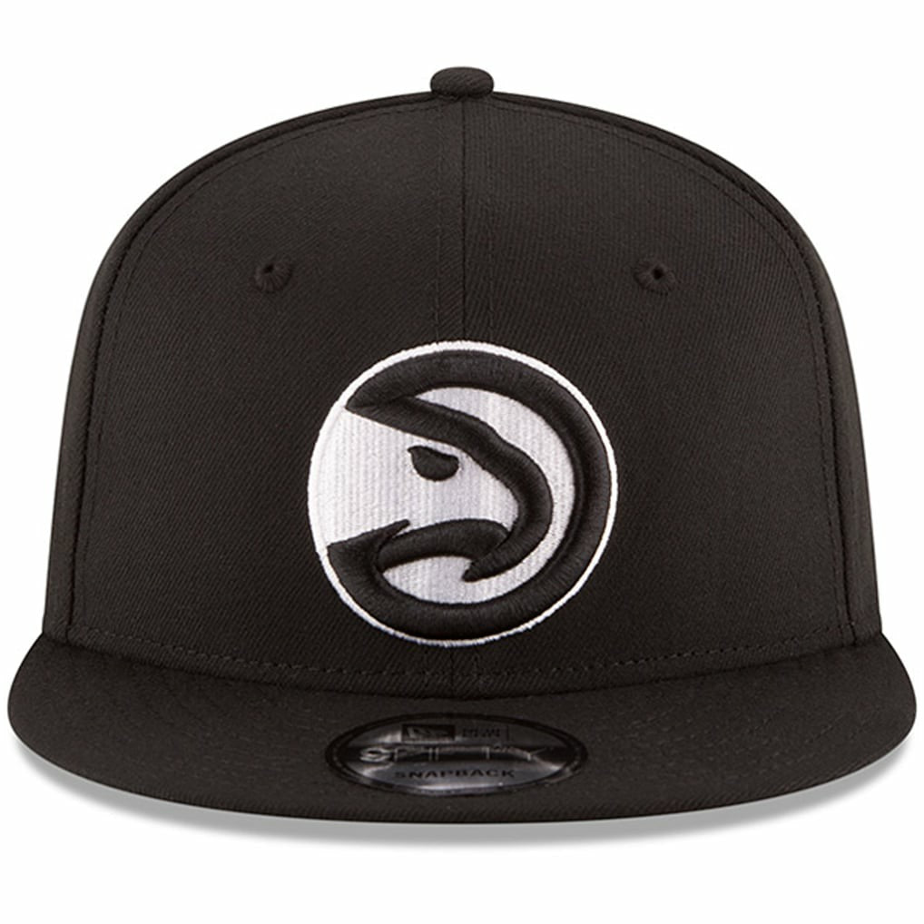 Atlanta Hawks Black & White Logo 9FIFTY Adjustable Snapback Hat Black | New Era Lifestyle