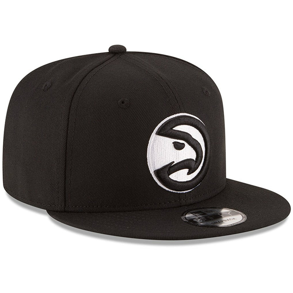 Atlanta Hawks Black & White Logo 9FIFTY Adjustable Snapback Hat Black | New Era Lifestyle