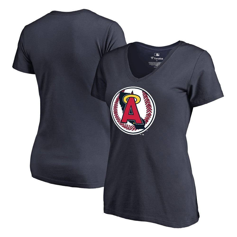 Los Angeles Angels Women's Cooperstown Collection Forbes T-Shirt - Navy - MLB Sale