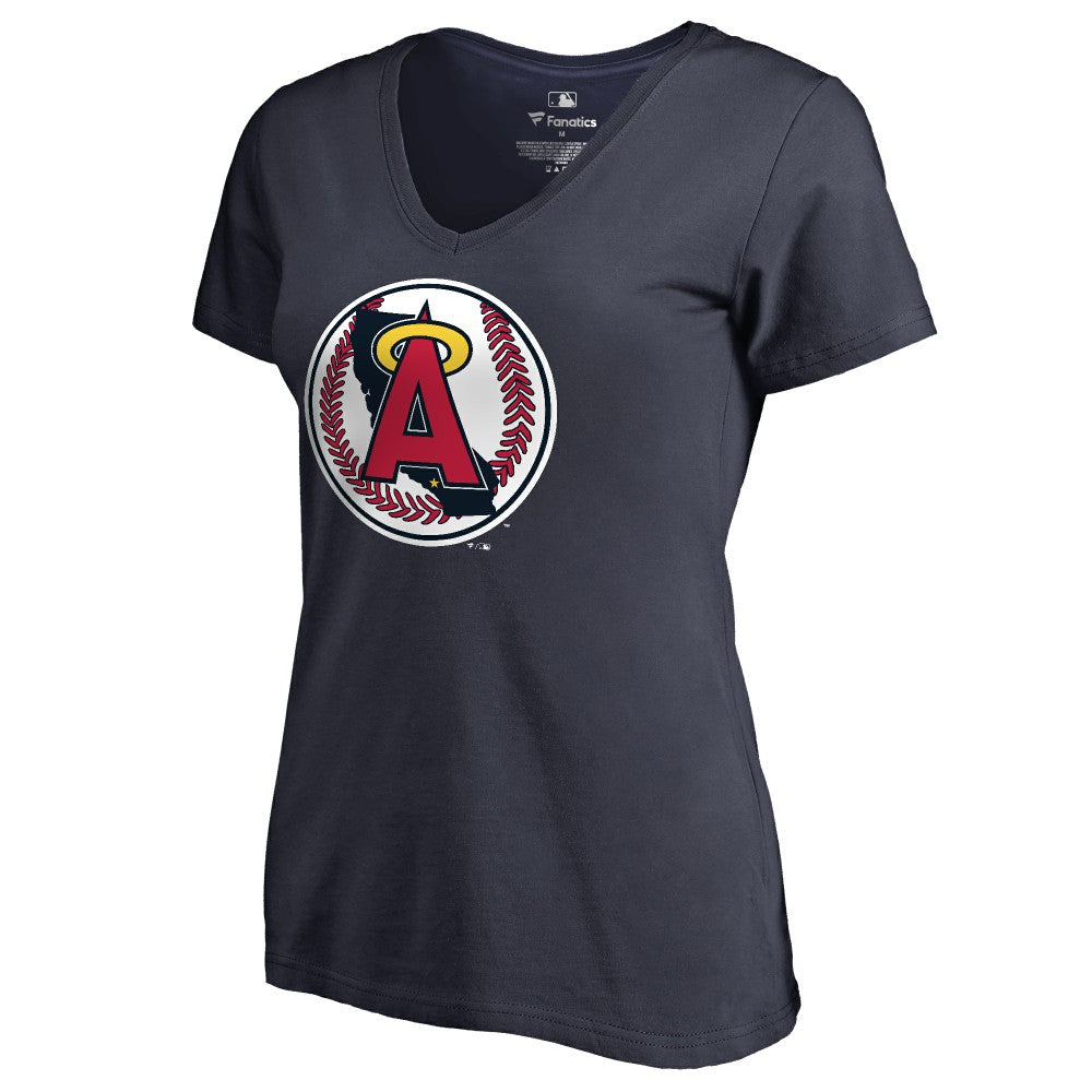 Los Angeles Angels Women's Cooperstown Collection Forbes T-Shirt - Navy - MLB Sale