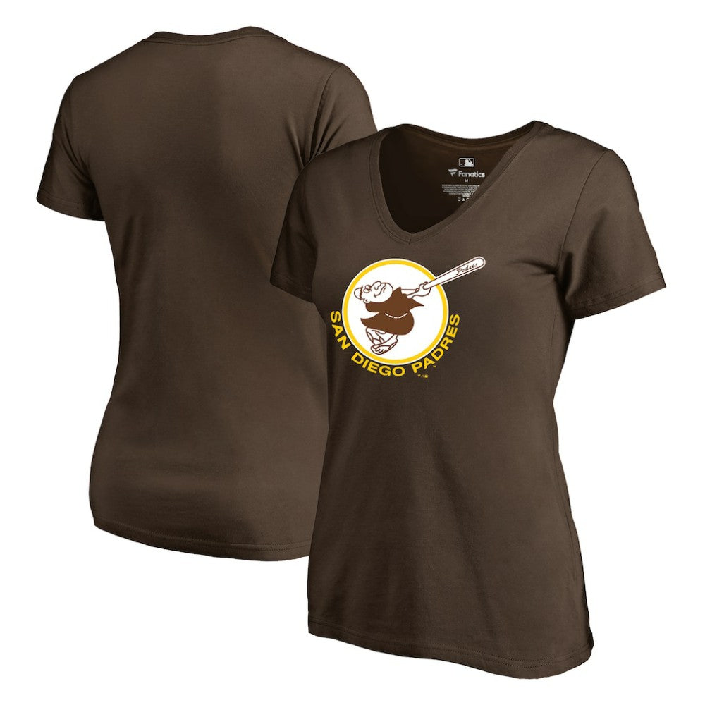 San Diego Padres Women's Cooperstown Collection Forbes T-Shirt - Brown - MLB Discount
