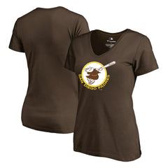 San Diego Padres Women's Cooperstown Collection Forbes T-Shirt - Brown - MLB Discount