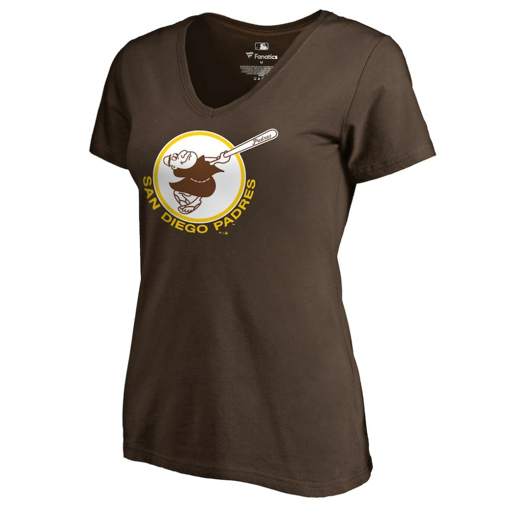 San Diego Padres Women's Cooperstown Collection Forbes T-Shirt - Brown - MLB Discount