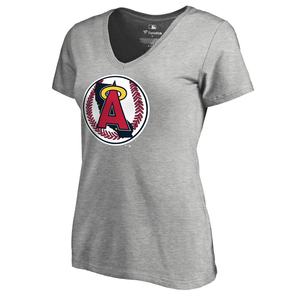 Los Angeles Angels Women's Cooperstown Collection Forbes T-Shirt - Ash - MLB Discount