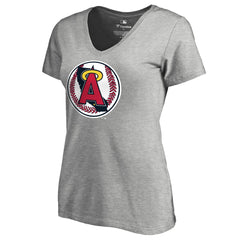 Los Angeles Angels Women's Cooperstown Collection Forbes T-Shirt - Ash - MLB Discount