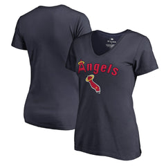 Los Angeles Angels Women's Core Wahconah V-Neck T-Shirt - Navy - MLB Online