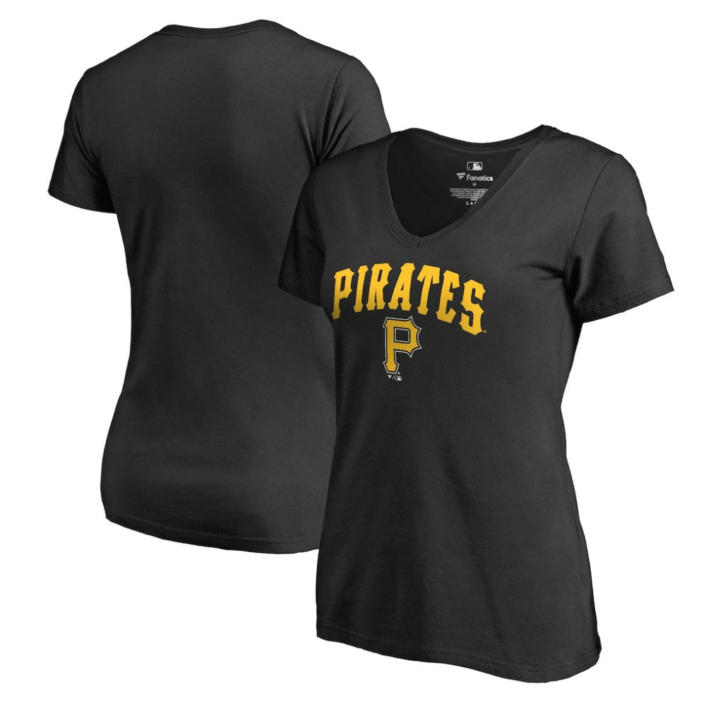 Pittsburgh Pirates Women's Core Wahconah V-Neck T-Shirt - Black - MLB Sale
