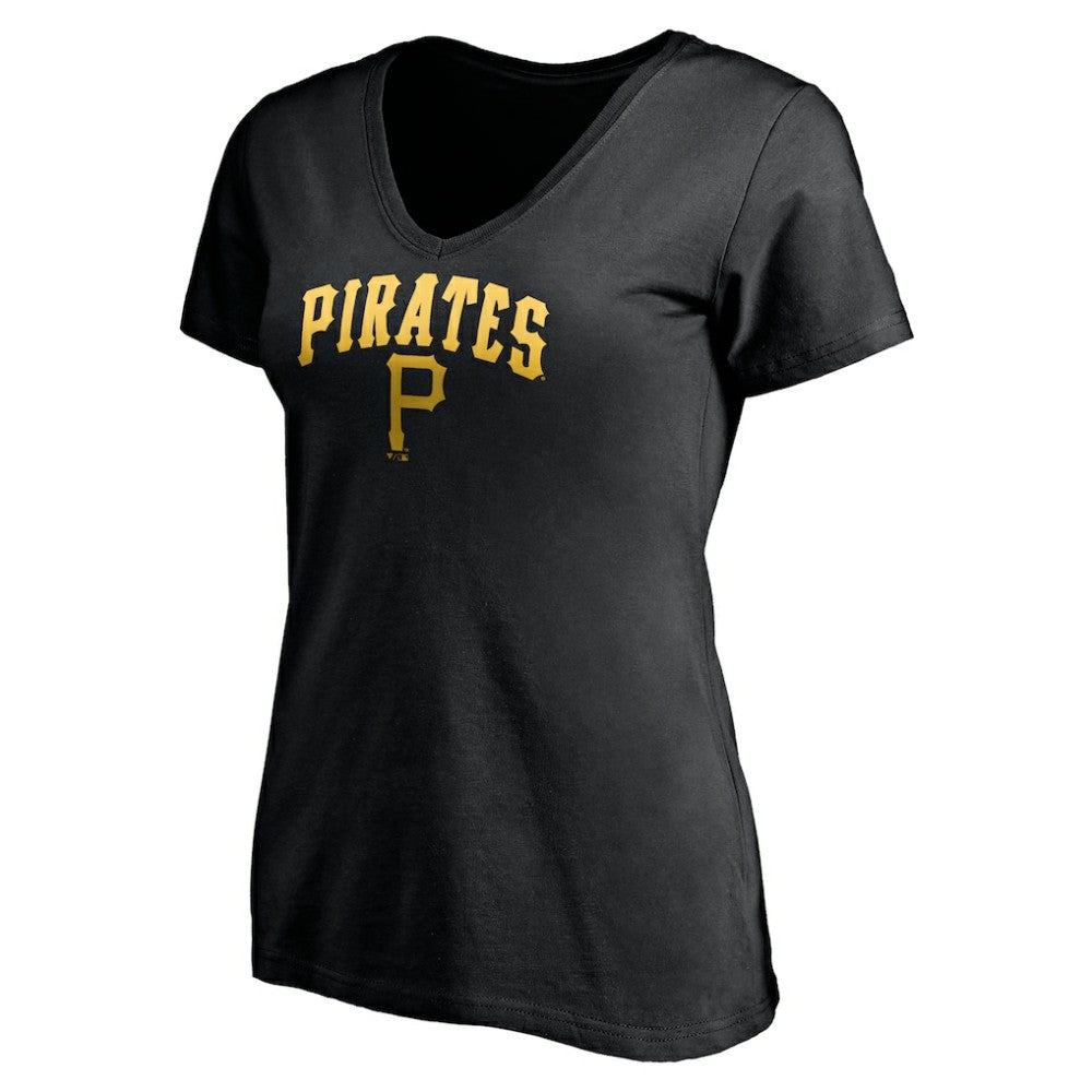Pittsburgh Pirates Women's Core Wahconah V-Neck T-Shirt - Black - MLB Sale