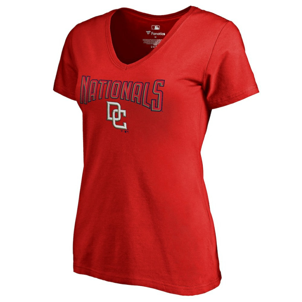 Washington Nationals Women's Core Wahconah V-Neck T-Shirt - Red - MLB Lifestyle