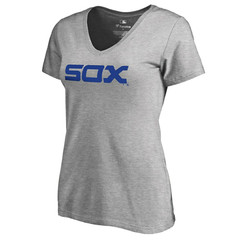 Chicago White Sox Women's Core Wahconah V-Neck T-Shirt - Heather Gray - MLB Discount