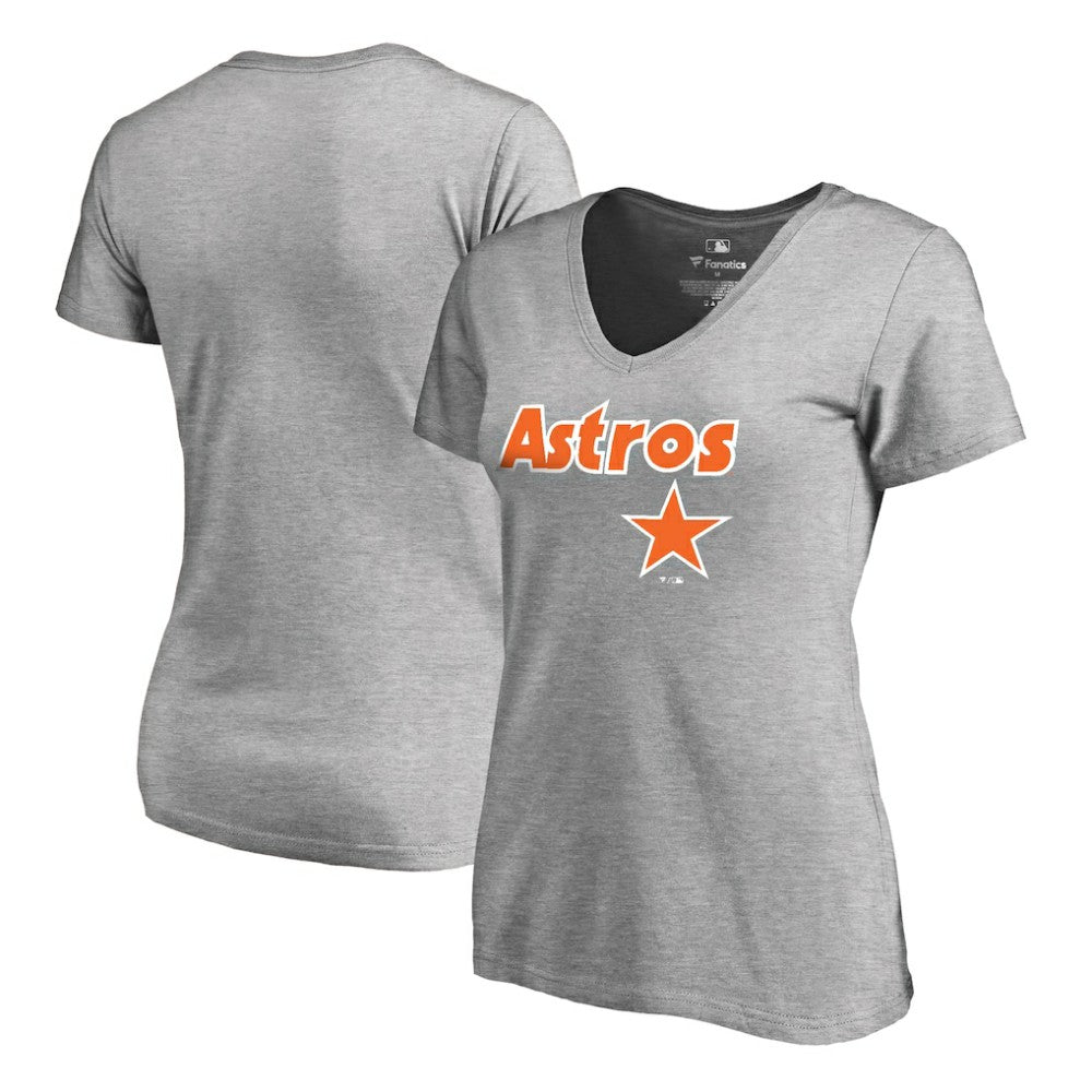 Houston Astros Women's Core Wahconah V-Neck T-Shirt - Heather Gray - MLB on Sale