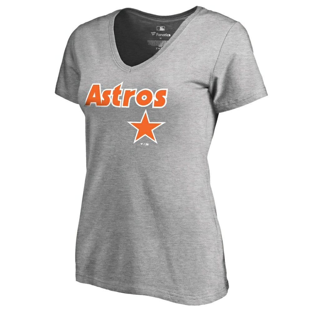 Houston Astros Women's Core Wahconah V-Neck T-Shirt - Heather Gray - MLB on Sale