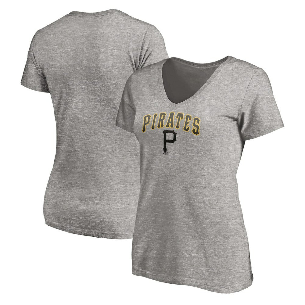 Pittsburgh Pirates Women's Core Wahconah V-Neck T-Shirt - Heather Gray - MLB Online