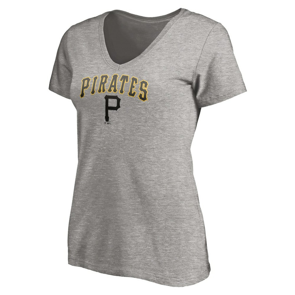 Pittsburgh Pirates Women's Core Wahconah V-Neck T-Shirt - Heather Gray - MLB Online