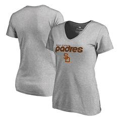 San Diego Padres Women's Core Wahconah V-Neck T-Shirt - Heather Gray - MLB Online