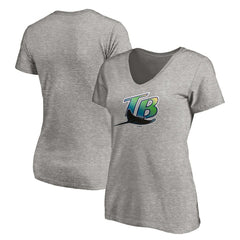 Tampa Bay Rays Women's Core Wahconah V-Neck T-Shirt - Heather Gray - MLB on Sale
