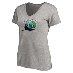 Tampa Bay Rays Women's Core Wahconah V-Neck T-Shirt - Heather Gray - MLB on Sale