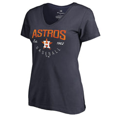Houston Astros Women's Live For It V-Neck T-Shirt - Navy - MLB Lifestyle