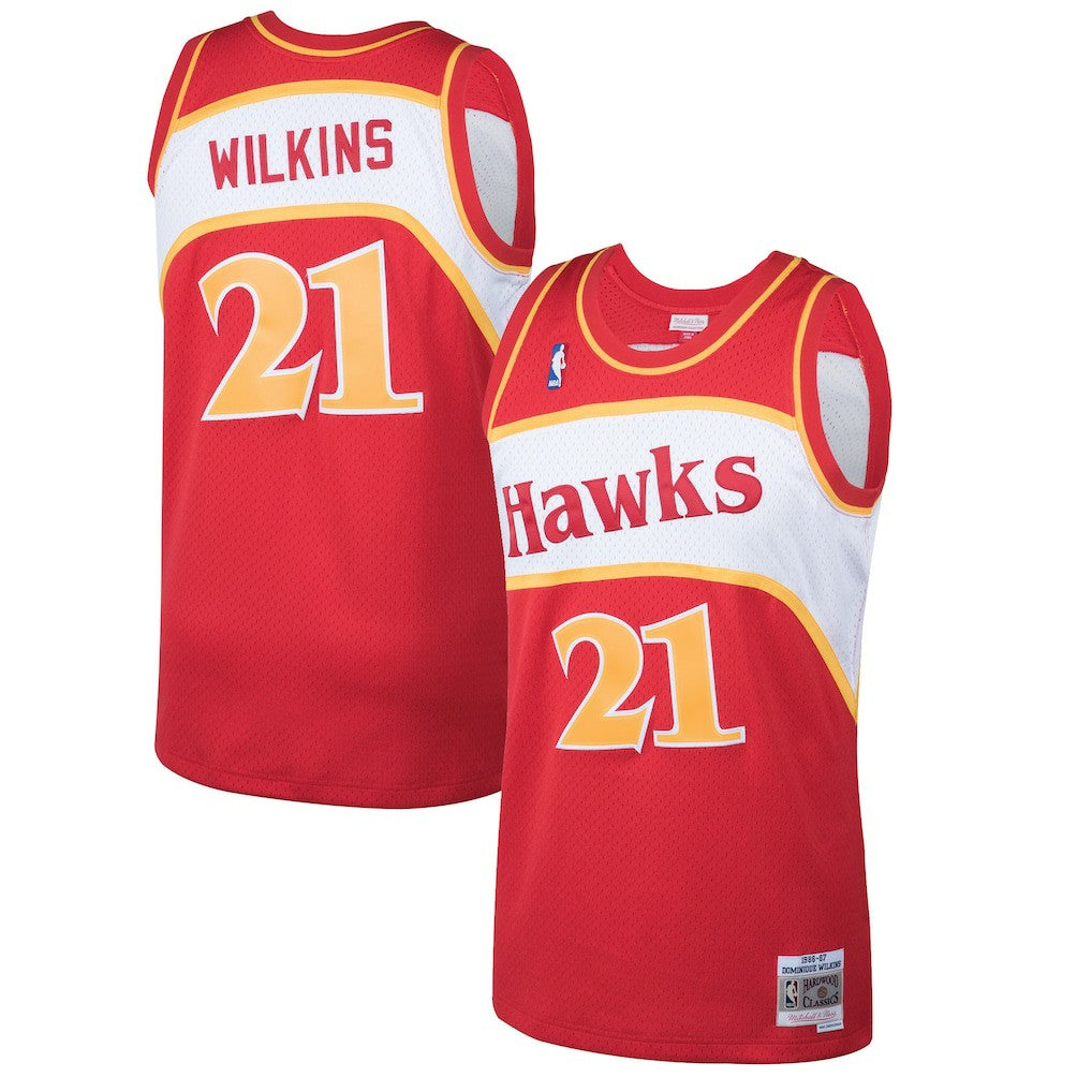 Dominique Wilkins Atlanta Hawks 1986/87 Hardwood Classics Swingman Jersey Red | Mitchell & Ness