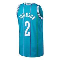 Larry Johnson Charlotte Hornets 1992/93 Hardwood Classics Swingman Jersey Teal | Mitchell & Ness