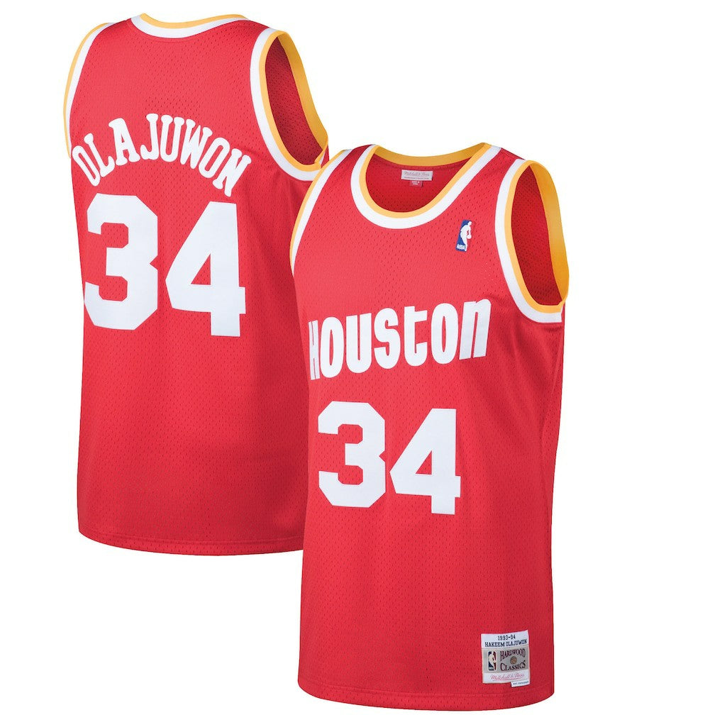Hakeem Olajuwon Houston Rockets 1993/94 Hardwood Classics Swingman Jersey Red | Mitchell & Ness outlet