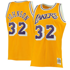 Magic Johnson Los Angeles Lakers 1984/85 Hardwood Classics Swingman Jersey Gold | Mitchell & Ness US