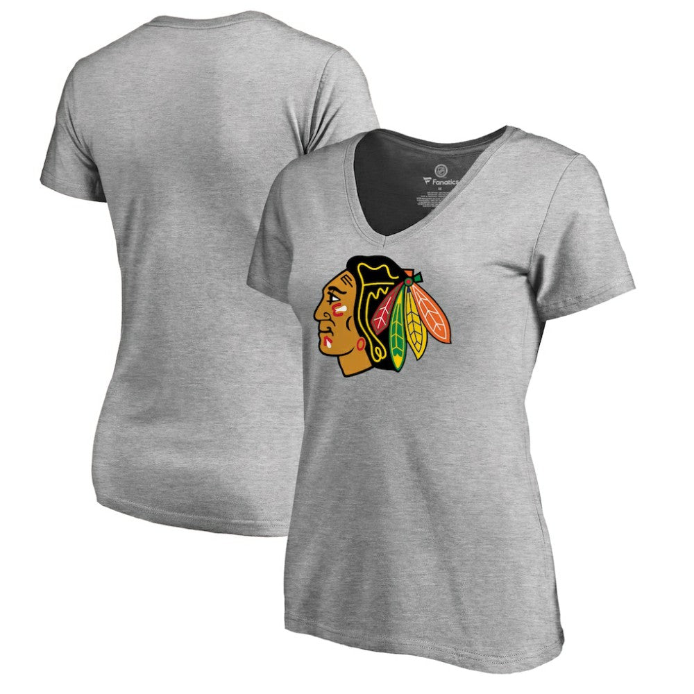 Chicago Blackhawks Women's Primary Logo T-Shirt - Ash - NHL 2770541