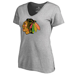 Chicago Blackhawks Women's Primary Logo T-Shirt - Ash - NHL 2770541