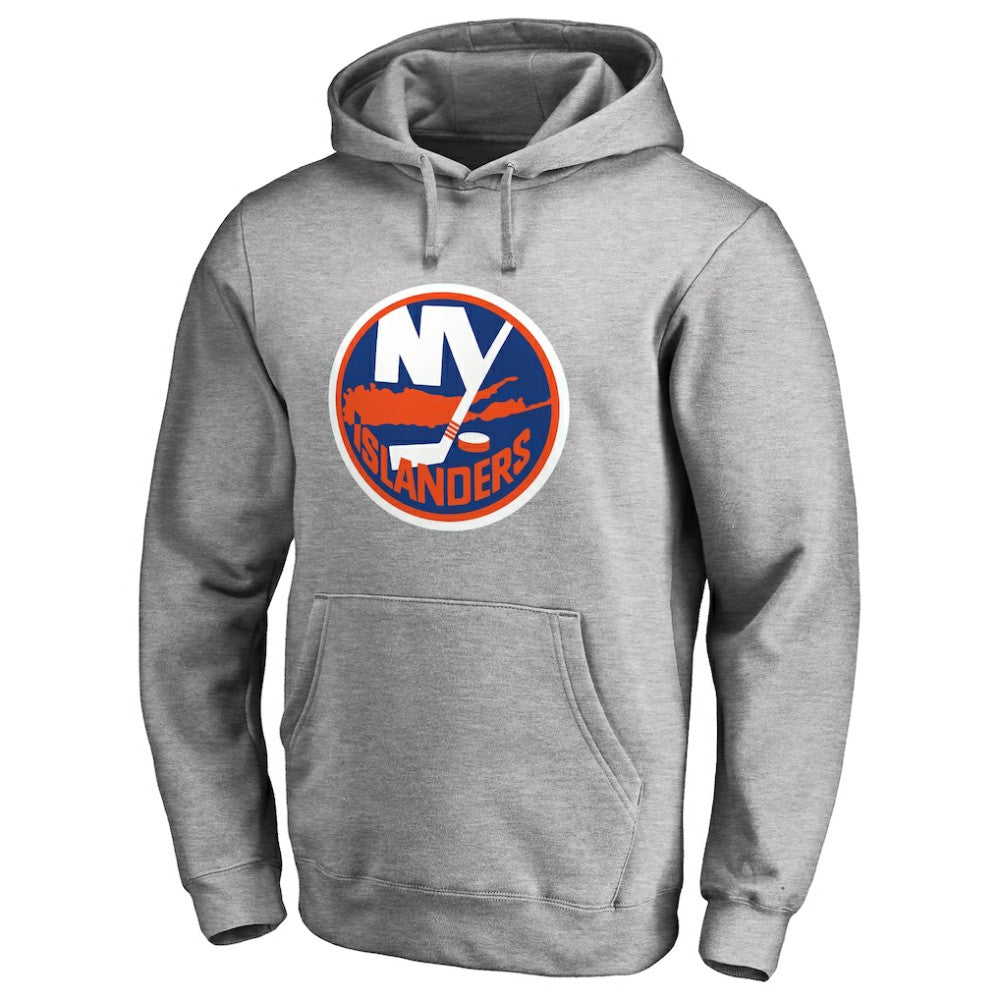 New York Islanders Primary Team Logo Fleece Fitted Pullover Hoodie - Heather Gray - NHL 2770653