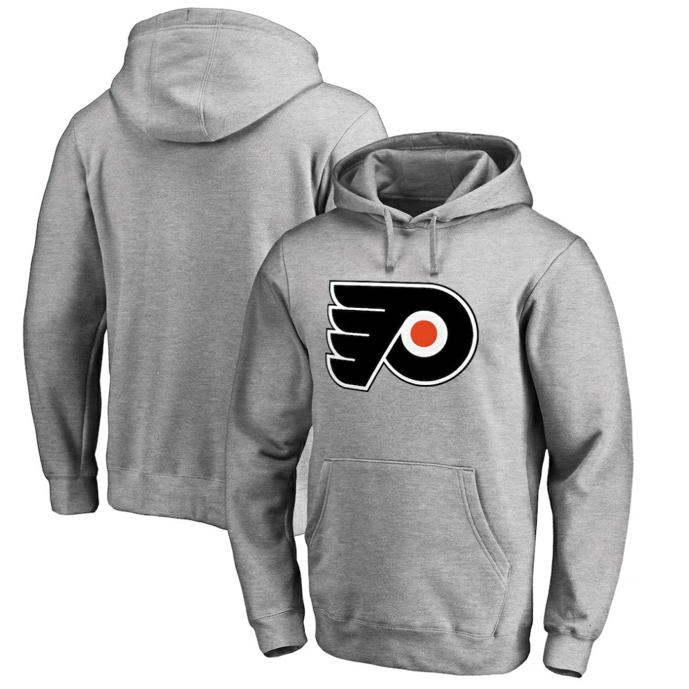 Philadelphia Flyers Primary Team Logo Fleece Fitted Pullover Hoodie - Heather Gray - NHL 2770655