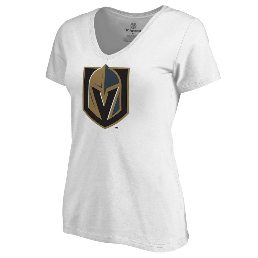 Vegas Golden Knights Women's Alternate Primary Logo V-Neck T-Shirt - White - NHL 2778152