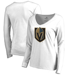 Vegas Golden Knights Women's Primary Team Logo Long Sleeve T-Shirt - White - NHL 2778153