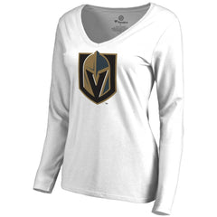 Vegas Golden Knights Women's Primary Team Logo Long Sleeve T-Shirt - White - NHL 2778153