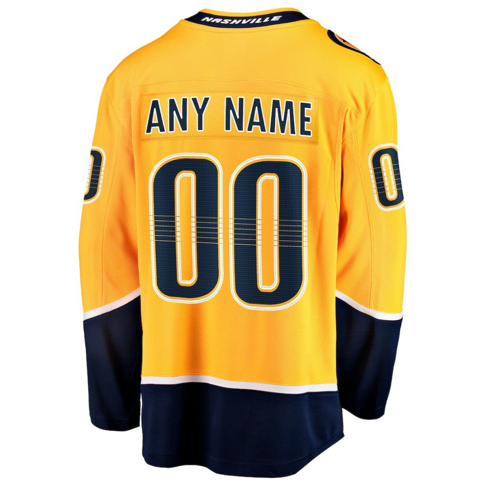Nashville Predators Fanatics Home Breakaway Custom Jersey - Gold - NHL 2791503
