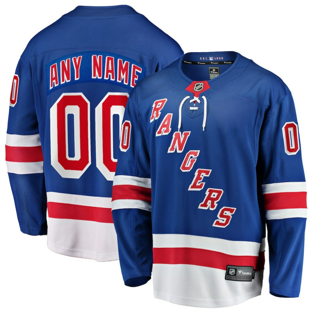 New York Rangers Fanatics Home Breakaway Custom Jersey - Blue - NHL 2791506