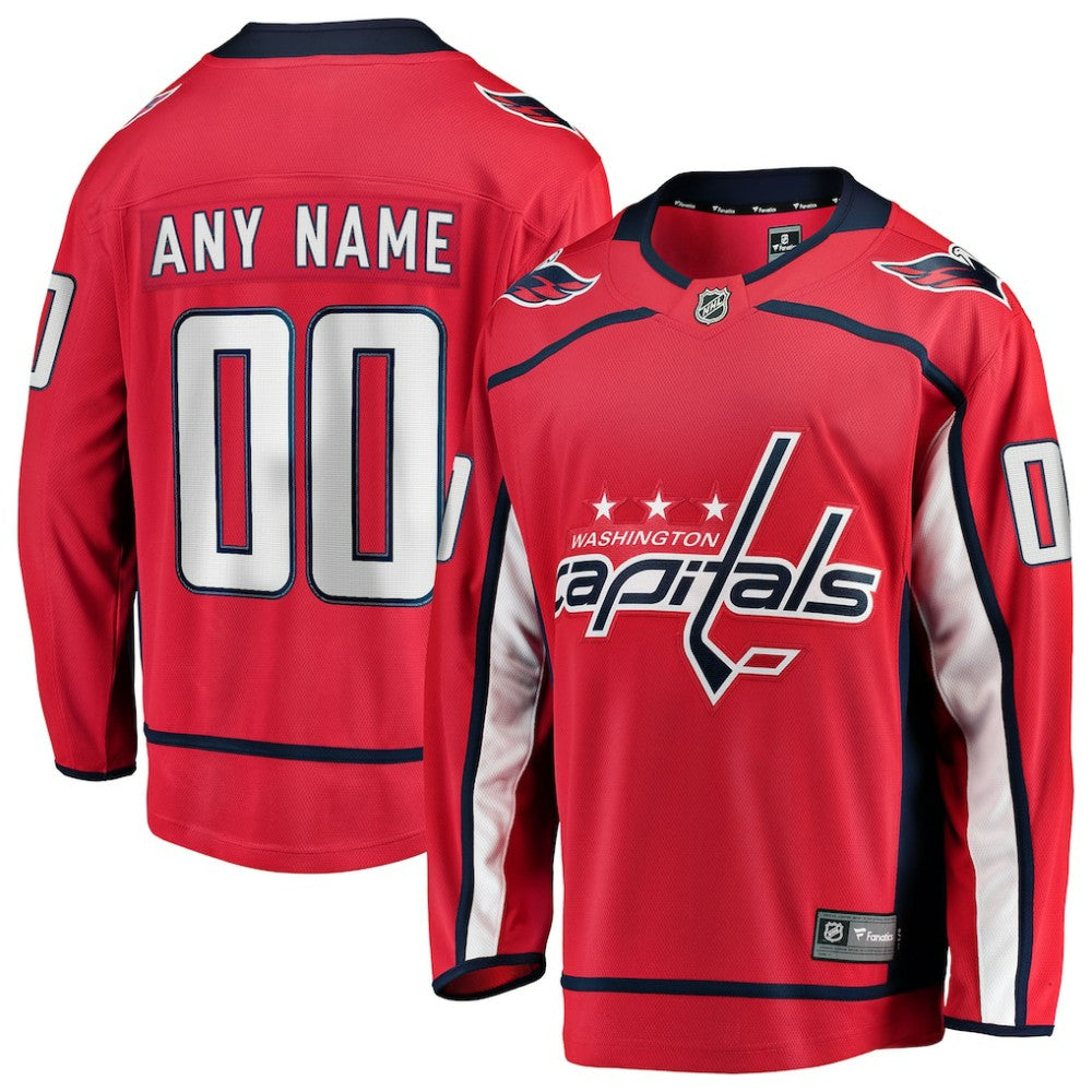 Washington Capitals Fanatics Home Breakaway Custom Jersey - Red - NHL 2791516