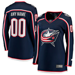 Columbus Blue Jackets Fanatics Women's Home Breakaway Custom Jersey - Navy - NHL 2793370