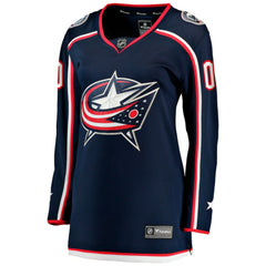 Columbus Blue Jackets Fanatics Women's Home Breakaway Custom Jersey - Navy - NHL 2793370