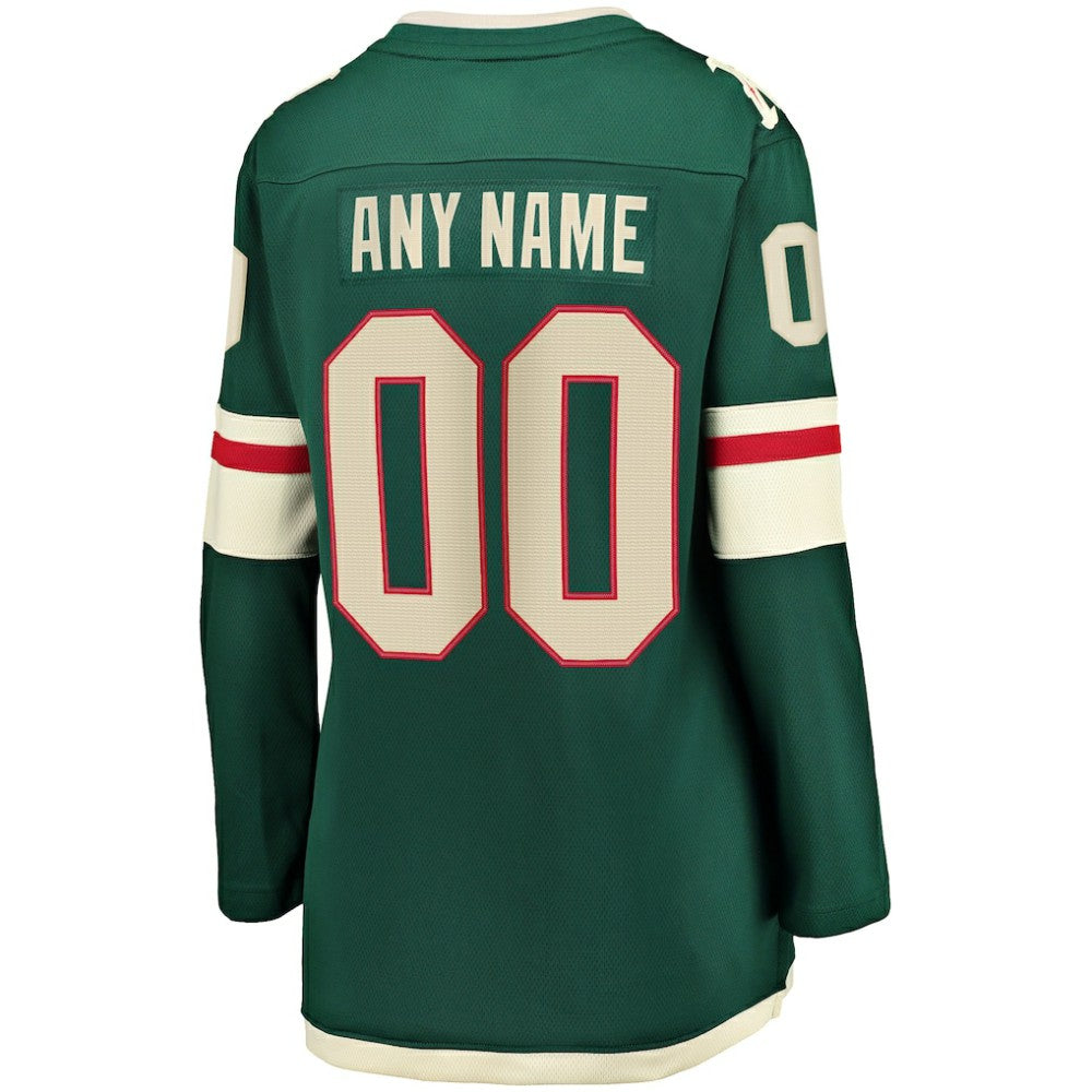 Minnesota Wild Fanatics Women's Home Breakaway Custom Jersey - Green - NHL 2793376